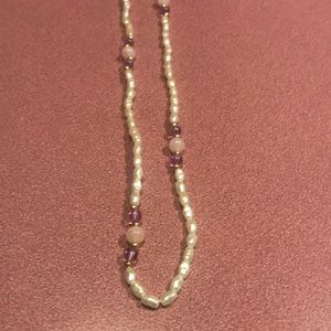 Super long faux pearl slip over the head necklace
